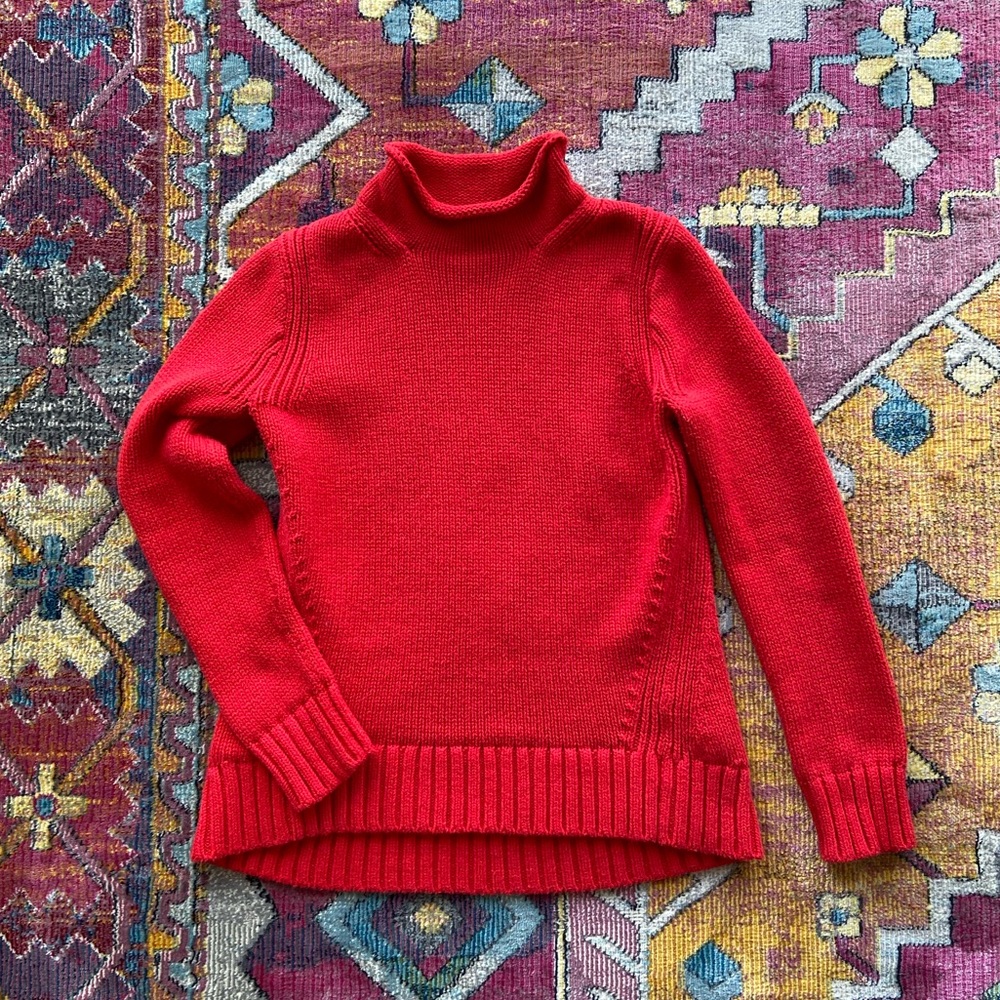 J. Crew Always 1988 rollneck sweater red cotton